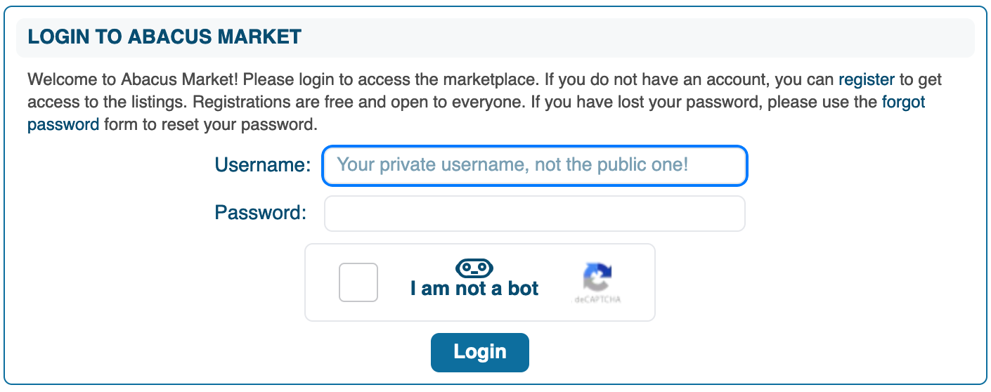 Login Abacus